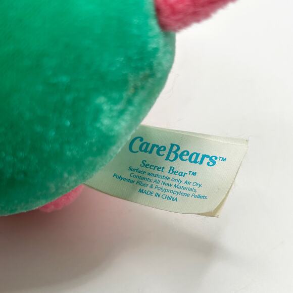 Plush Care Bears Secret Heart Lock Hoodie Pink Stuffed 2005 Vintage Rare - Picture 5 of 5